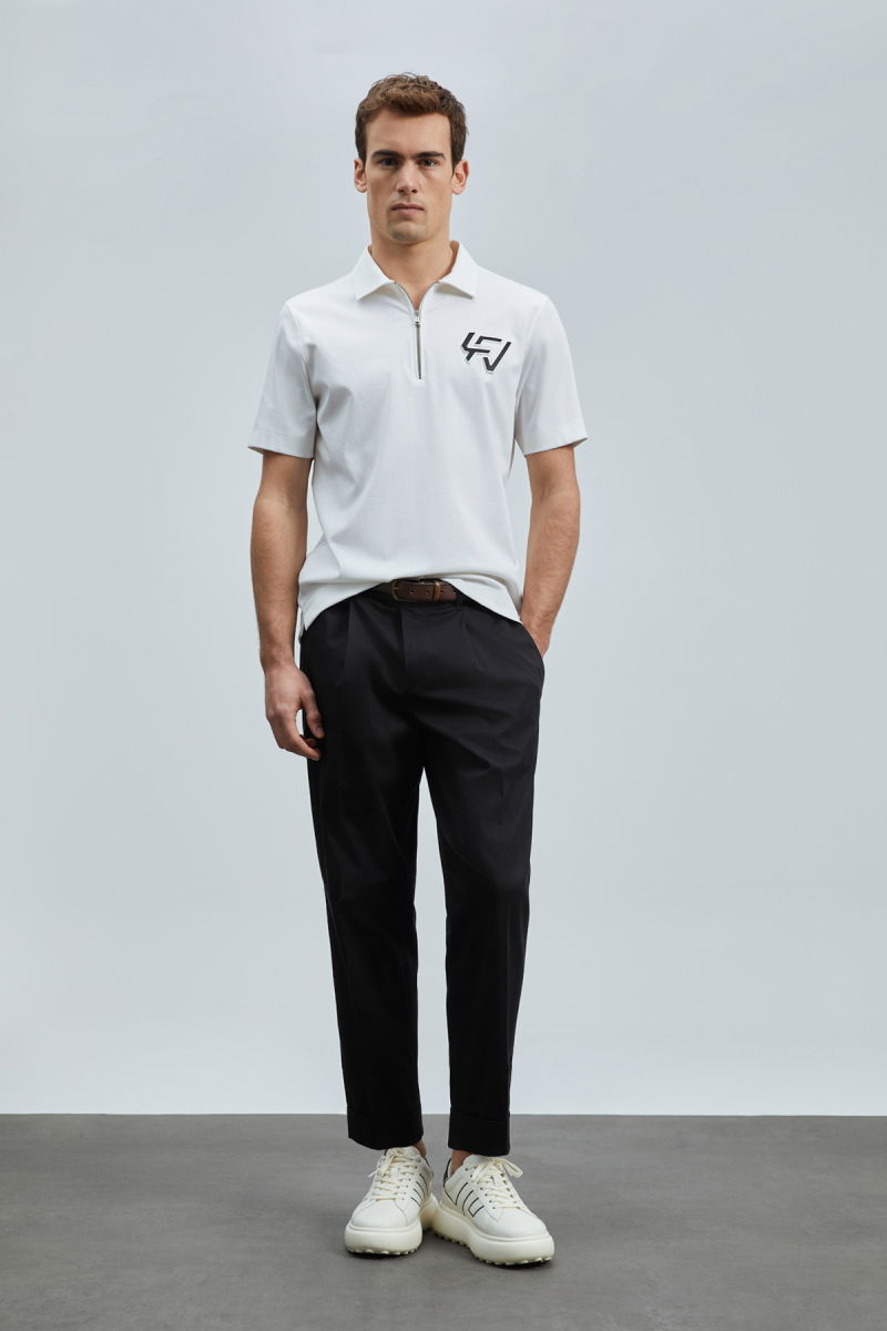 Lufian Erkek Slash Smart Polo T-Shirt 111040224 Kırık Beyaz - 1