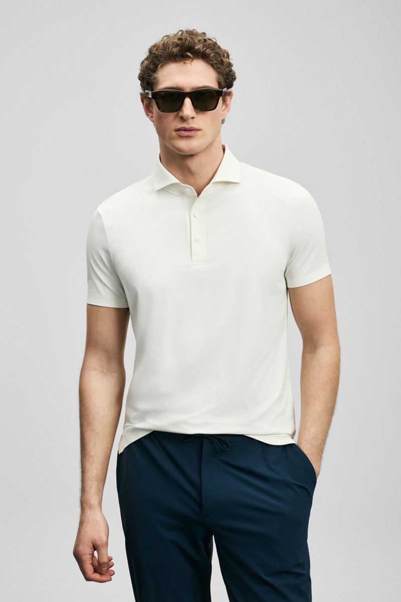 Lufian Erkek Spencer Hi- Tech Performance Dikişsiz Polo T-Shirt 111040240 Beyaz 