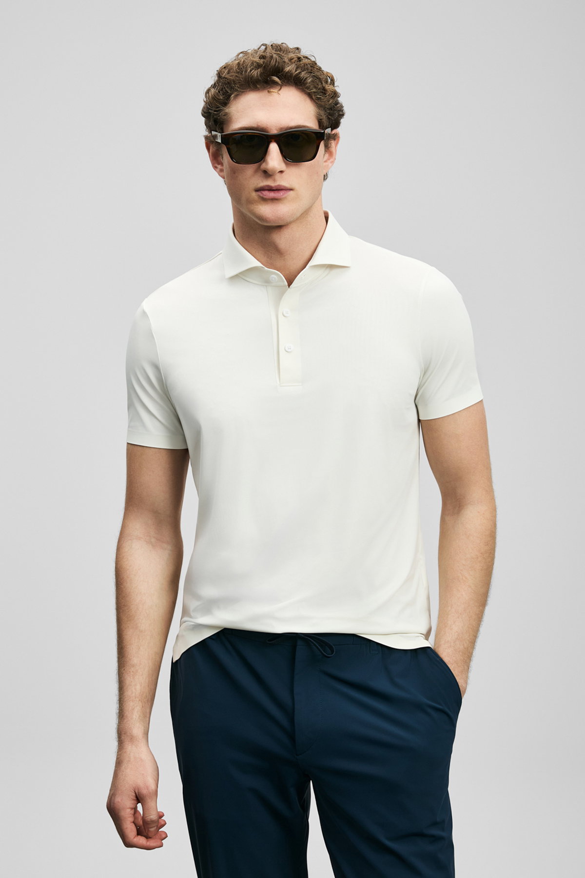 Lufian Erkek Spencer Hi- Tech Performance Dikişsiz Polo T-Shirt 111040240 Beyaz - 1