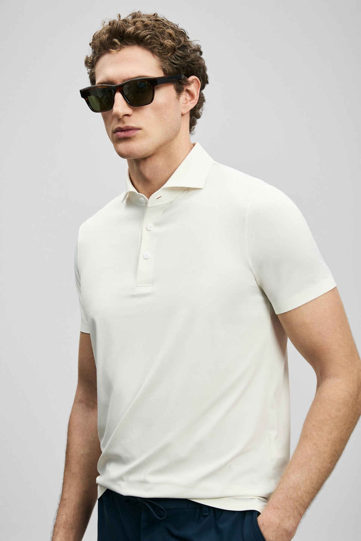 Lufian Erkek Spencer Hi- Tech Performance Dikişsiz Polo T-Shirt 111040240 Beyaz - 3