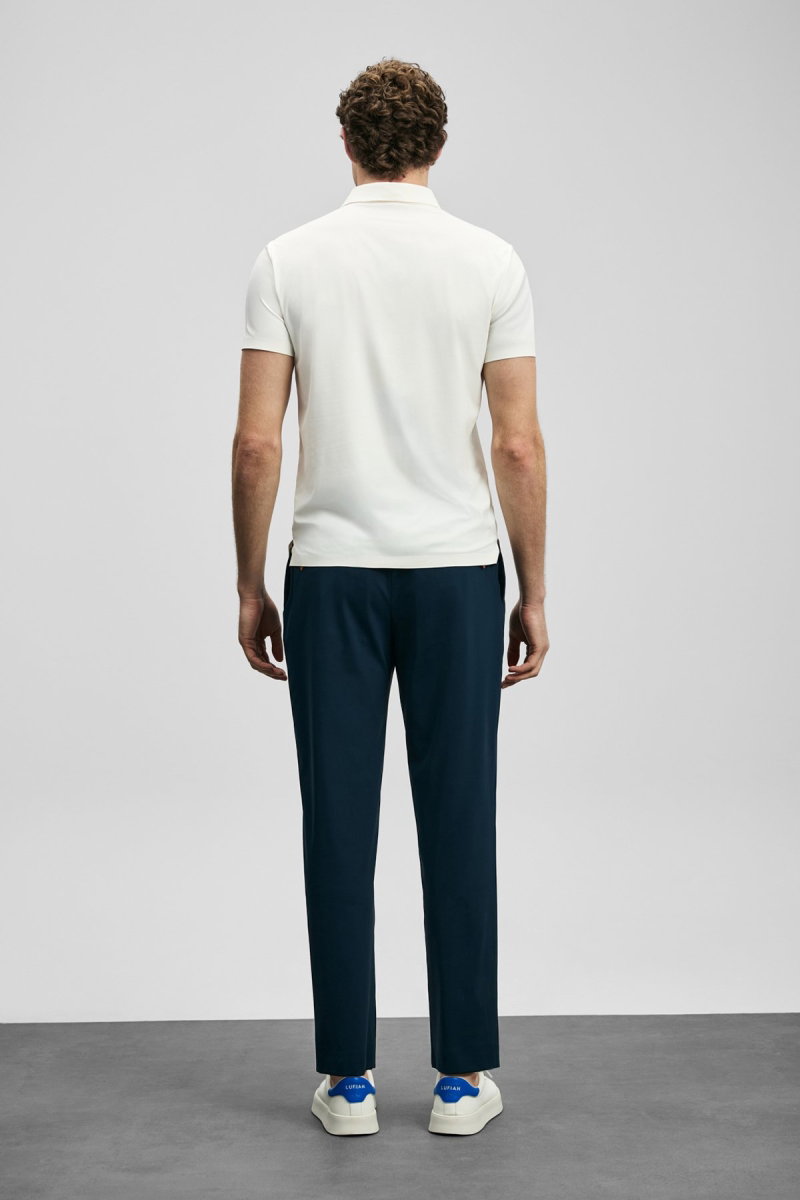 Lufian Erkek Spencer Hi- Tech Performance Dikişsiz Polo T-Shirt 111040240 Beyaz - 4