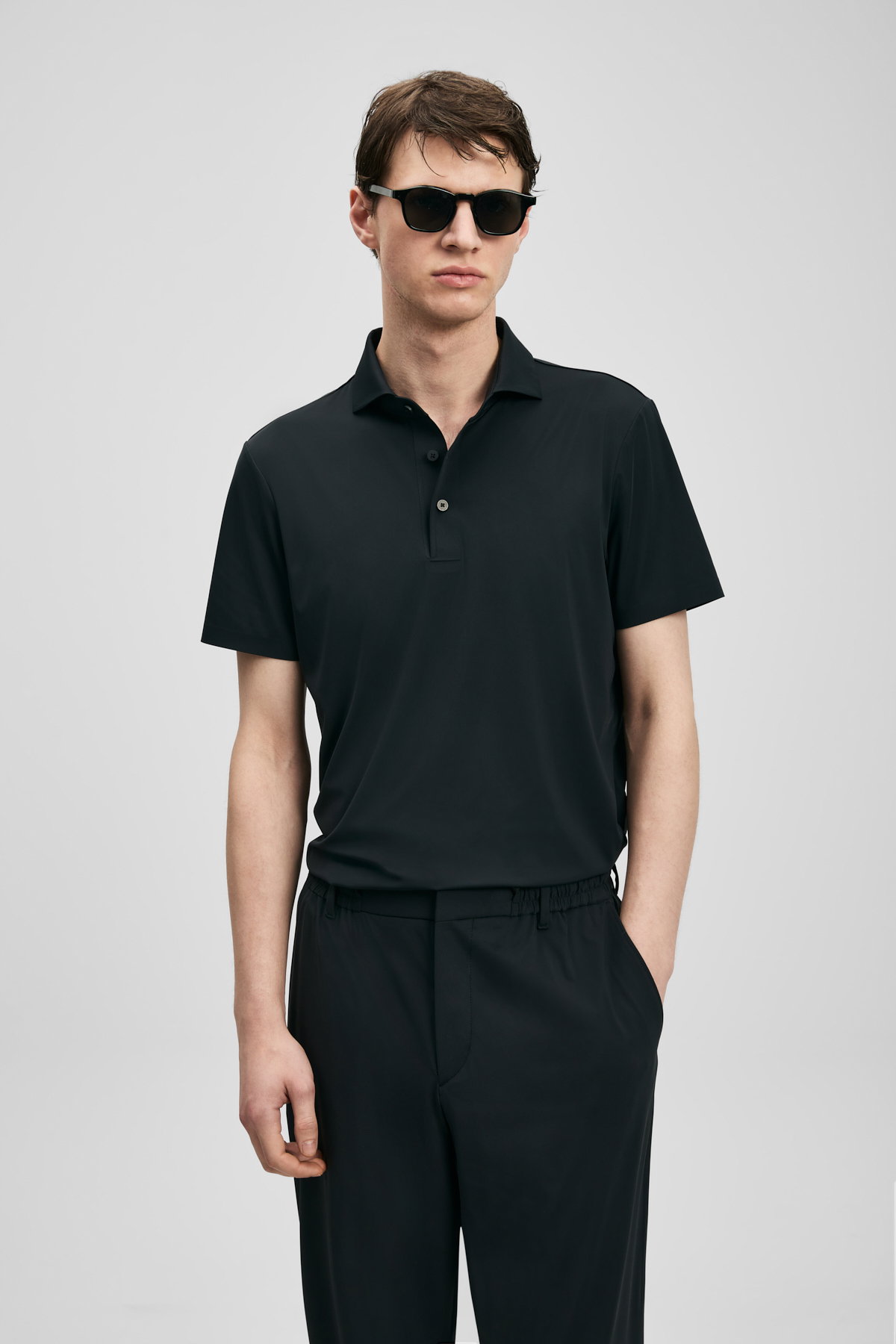 Lufian Erkek Spencer Hi- Tech Performance Dikişsiz Polo T-Shirt 111040240 Siyah - 1