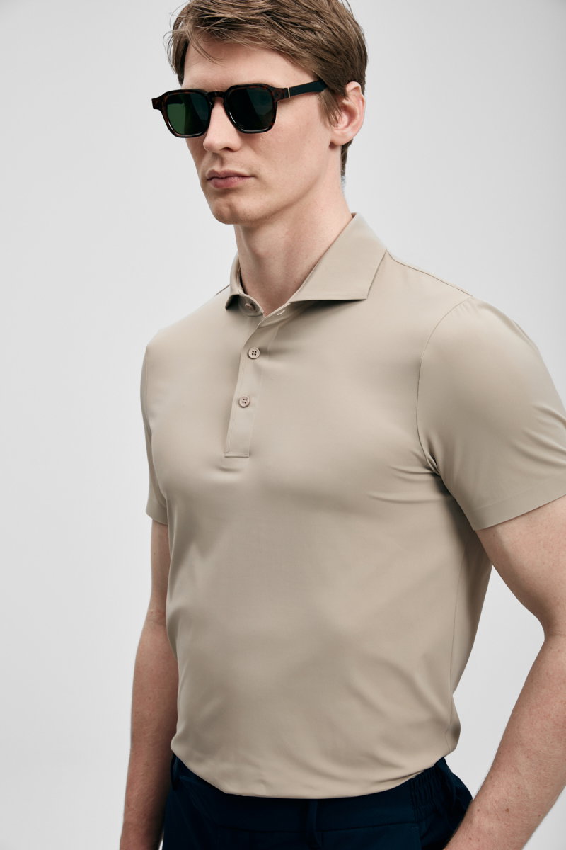 Lufian Erkek Spencer Hi- Tech Performance Dikişsiz Polo T-Shirt 111040240 Toprak - 3