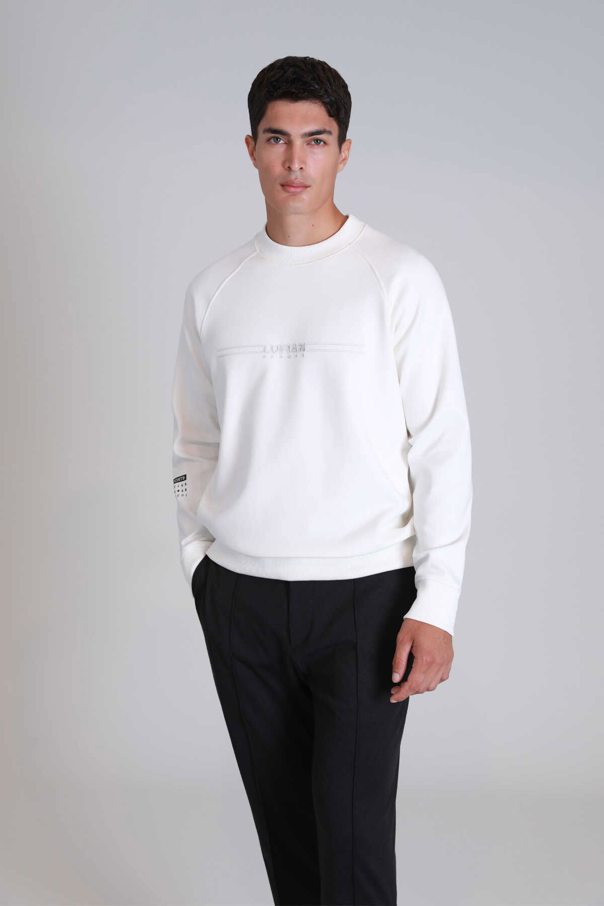 Lufian Erkek Squıre Sweatshirt 112030144 Kırık Beyaz - 1