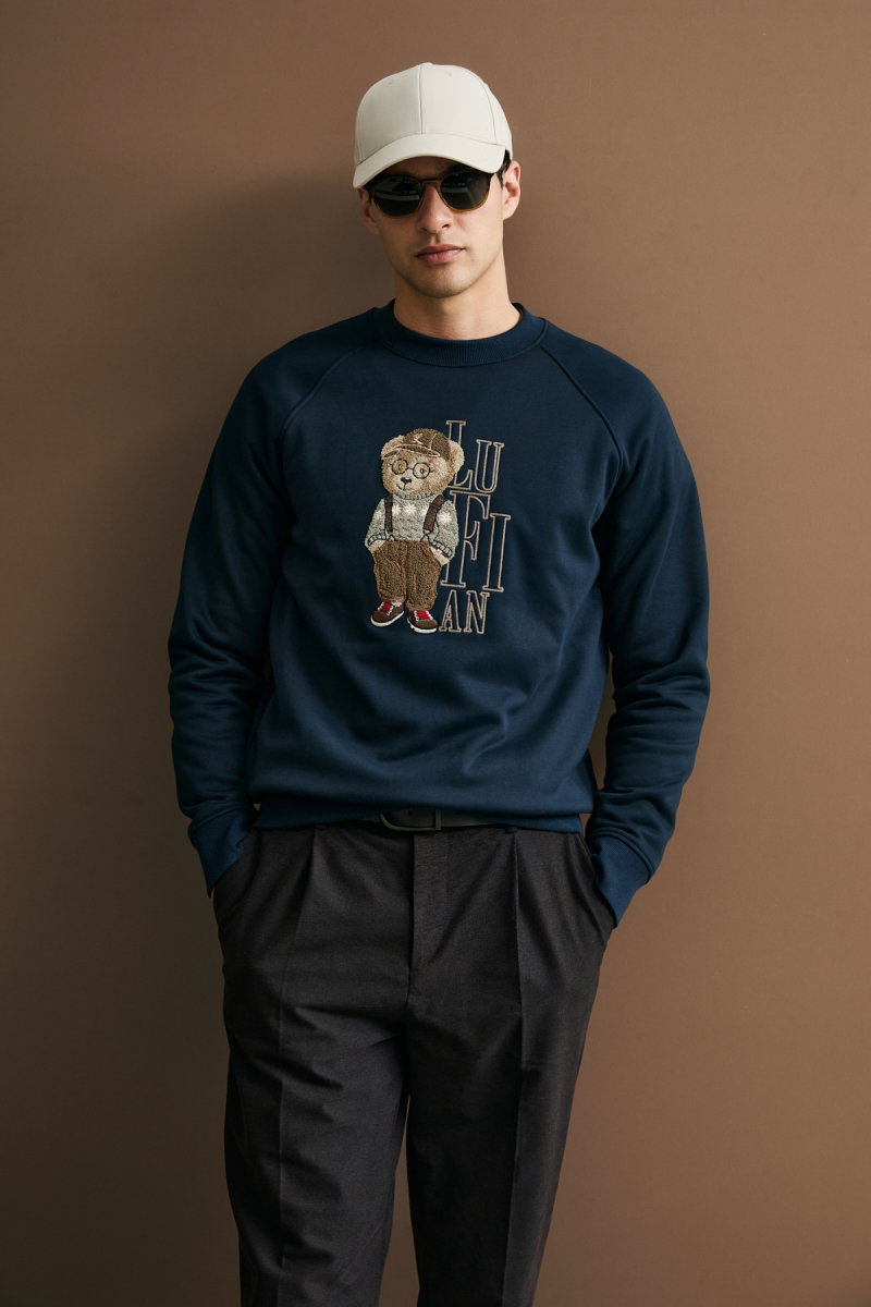 Lufian Erkek Storm Sweatshirt Lacivert - Lufian