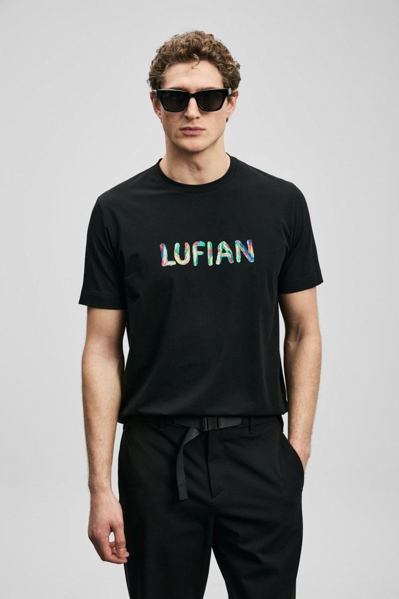 Lufian Erkek Surge Modern Grafik T-Shirt 111020317 Siyah - Lufian