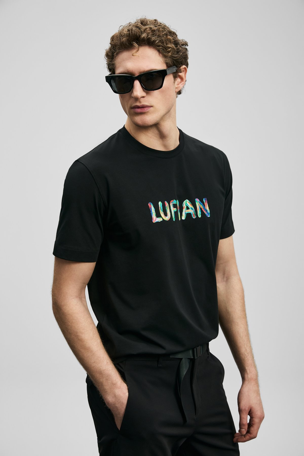 Lufian Erkek Surge Modern Grafik T-Shirt 111020317 Siyah - 3