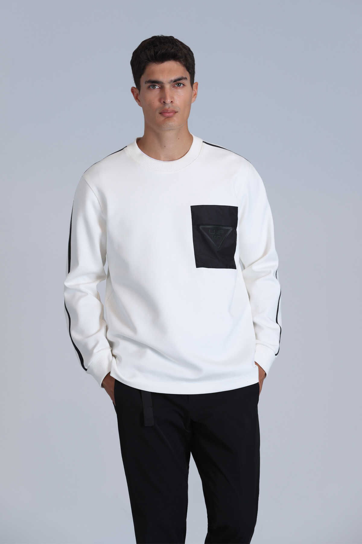 Lufian Erkek Techno Sweatshirt 112030153 Kırık Beyaz - 1