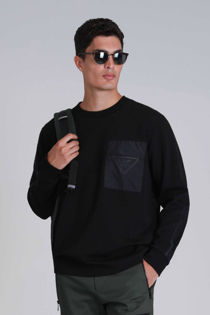 Lufian Erkek Techno Sweatshirt 112030153 Siyah 