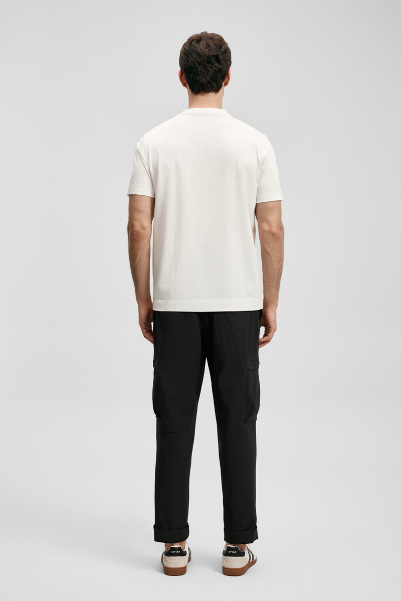 Lufian Erkek Thınk Modern Grafik T-Shirt 111020310 Kırık Beyaz - 4
