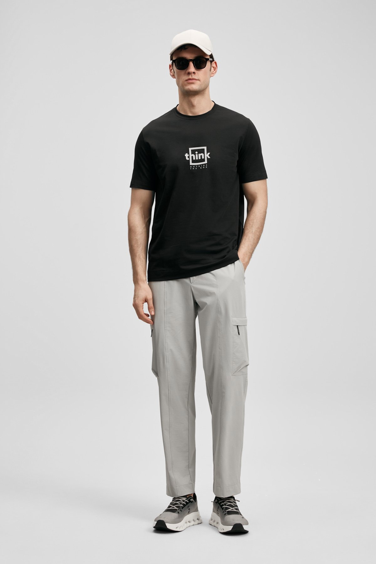 Lufian Erkek Thınk Modern Grafik T-Shirt 111020310 Siyah - 1