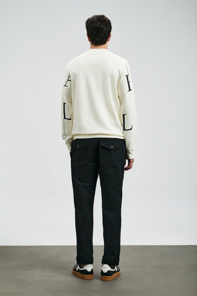 Lufian Erkek Tıffany Sweatshirt 112030184 Kırık Beyaz - 4