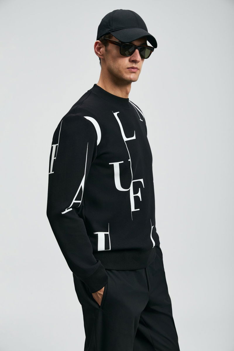 Lufian Erkek Tıffany Sweatshirt 112030184 Siyah - Lufian