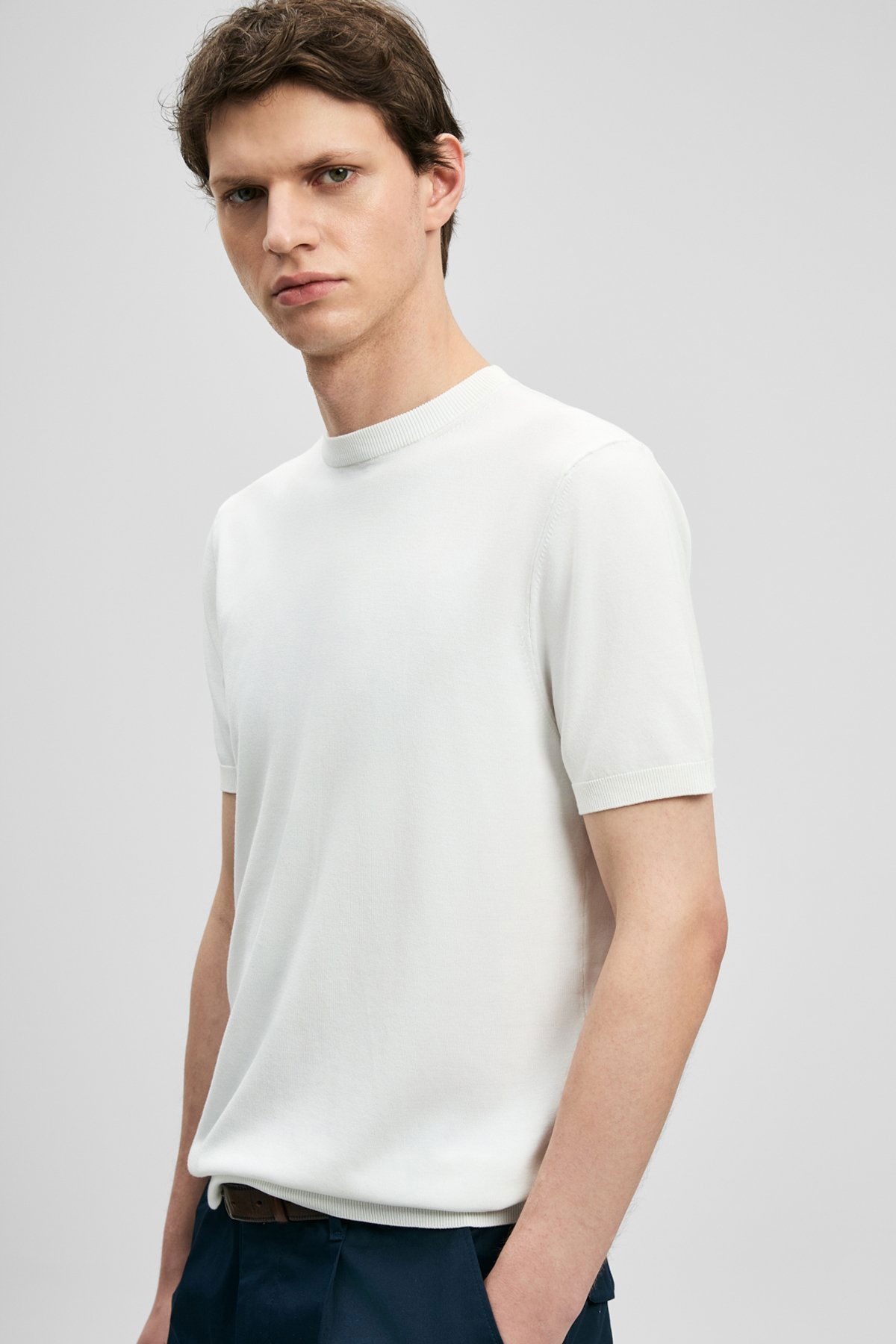 Lufian Erkek Tıno Modal Karışımlı Kazak 111090156 Kırık Beyaz - 3