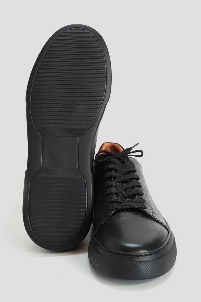 Lufian Erkek Tommy Deri Sneaker Ayakkabı 112230223 Siyah - 5