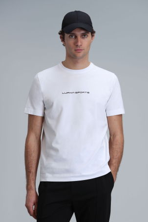 Lufian Erkek Tony Modern Grafik T-Shirt 111020190 Beyaz 