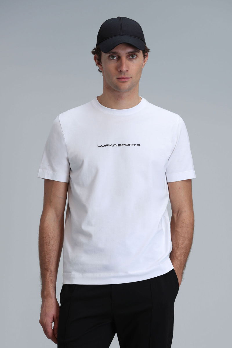 Lufian Erkek Tony Modern Grafik T-Shirt 111020190 Beyaz - 1