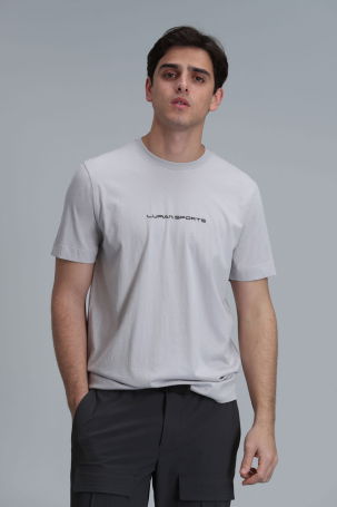 Lufian Erkek Tony Modern Grafik T-Shirt 111020190 Taş 