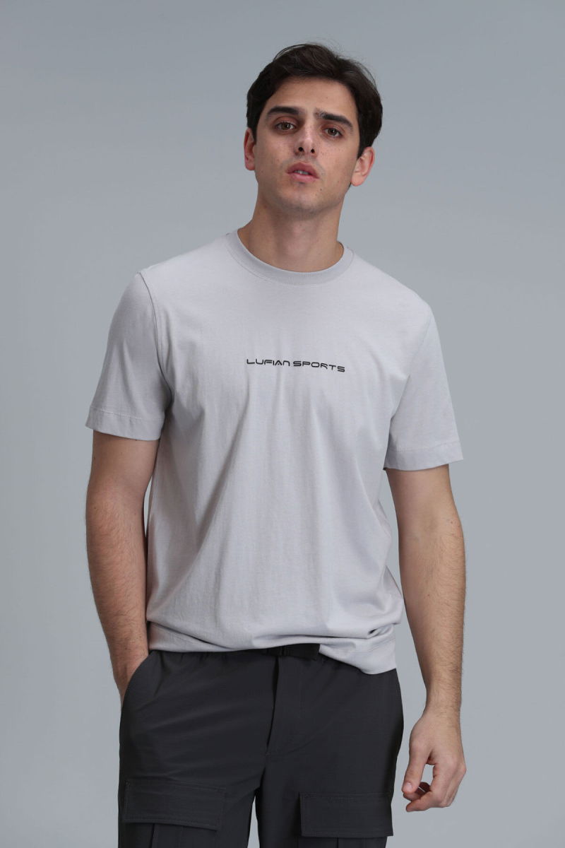 Lufian Erkek Tony Modern Grafik T-Shirt 111020190 Taş - 1