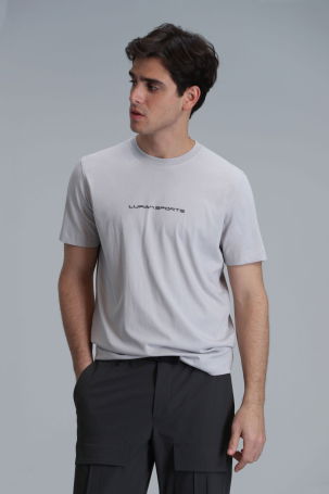 Lufian Erkek Tony Modern Grafik T-Shirt 111020190 Taş - 3