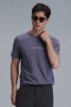 Lufian Erkek Tony Modern Grafik T-Shirt 111020190 Vizon - 3