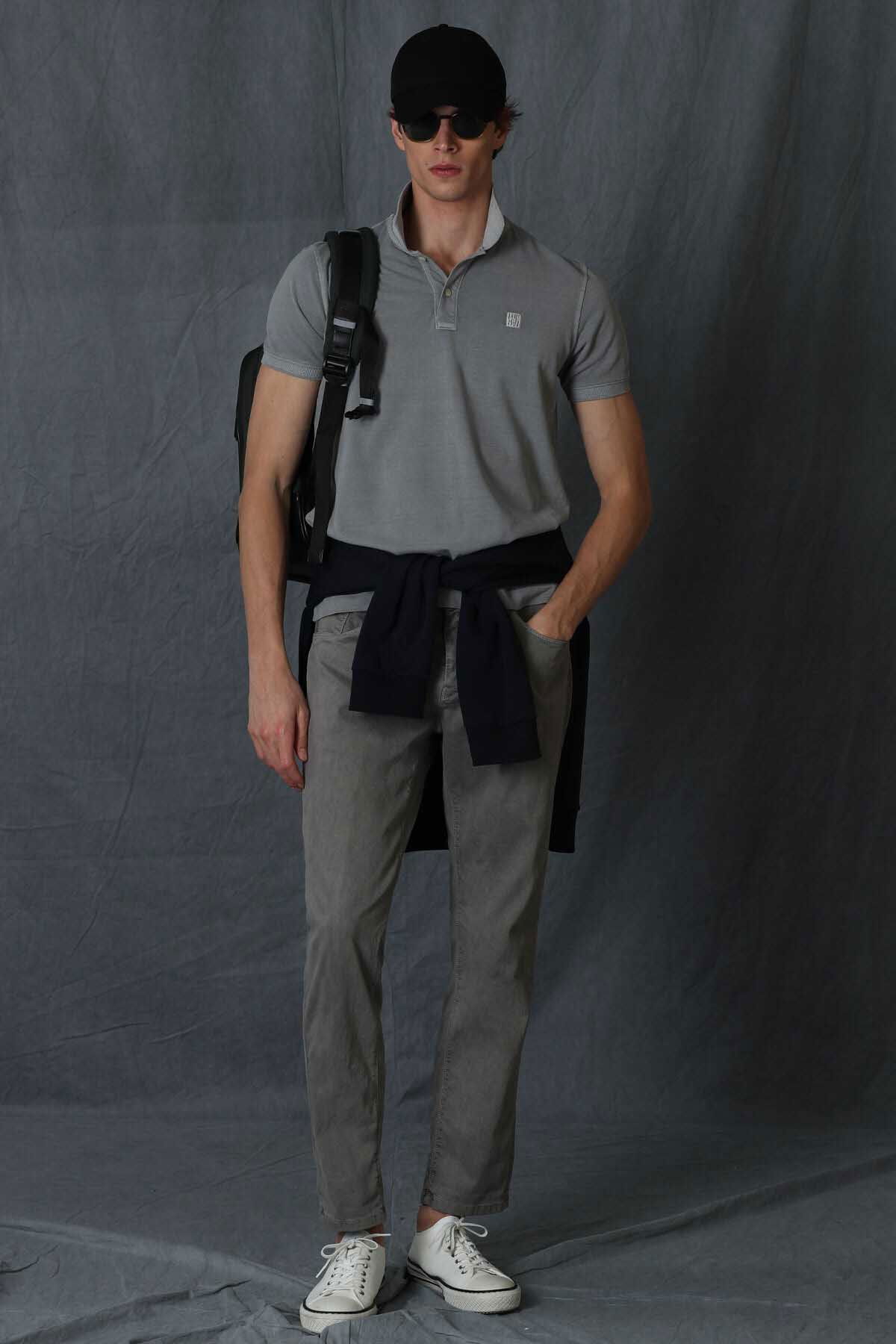 Lufian Erkek Vernon Spor Polo Yaka T-Shirt 111040121 Gri - 2