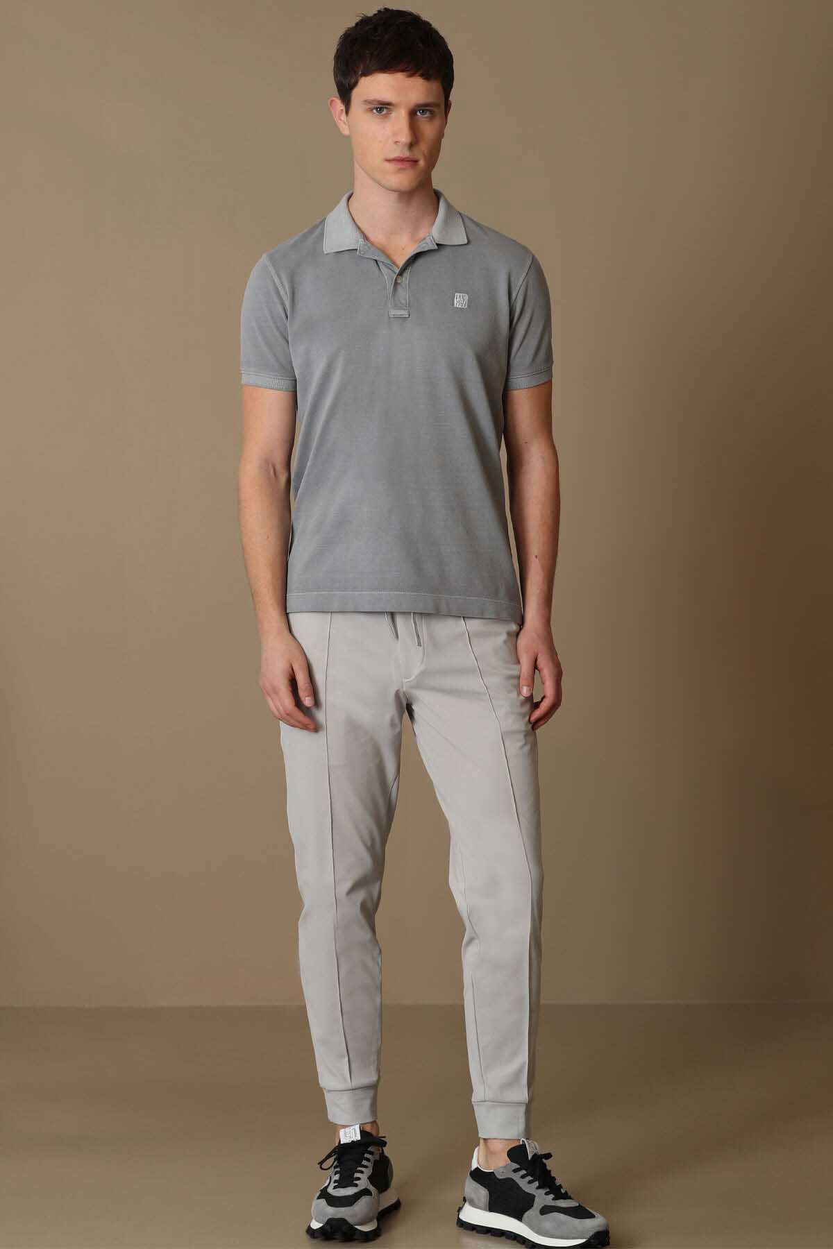 Lufian Erkek Vernon Spor Polo Yaka T-Shirt 111040121 Koyu Gri - 6