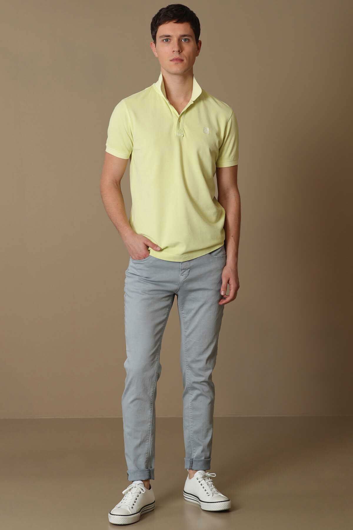 Lufian Erkek Vernon Spor Polo Yaka T-Shirt 111040121 Sarı - 2