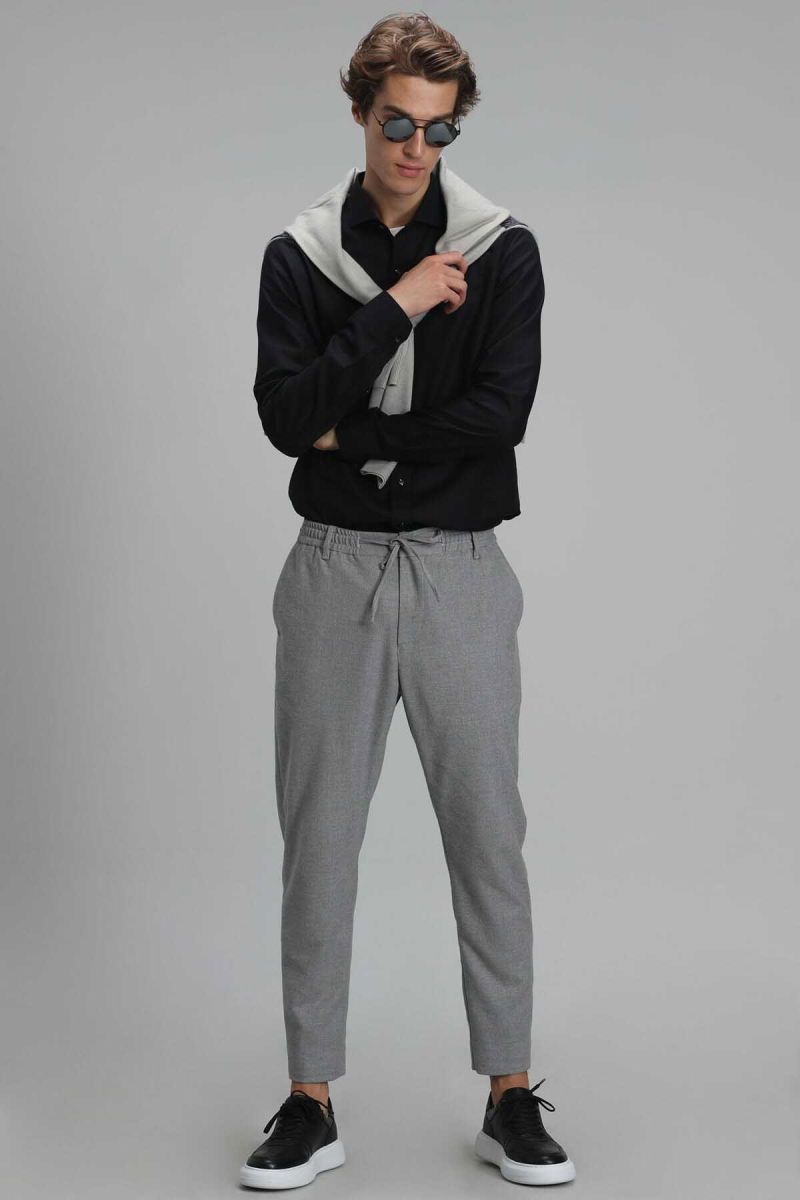 Lufian Erkek Vıana Basic Comfort Slim Fit Gömlek 112010565 Siyah - 2