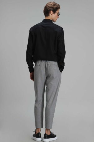 Lufian Erkek Vıana Basic Comfort Slim Fit Gömlek 112010565 Siyah - 4