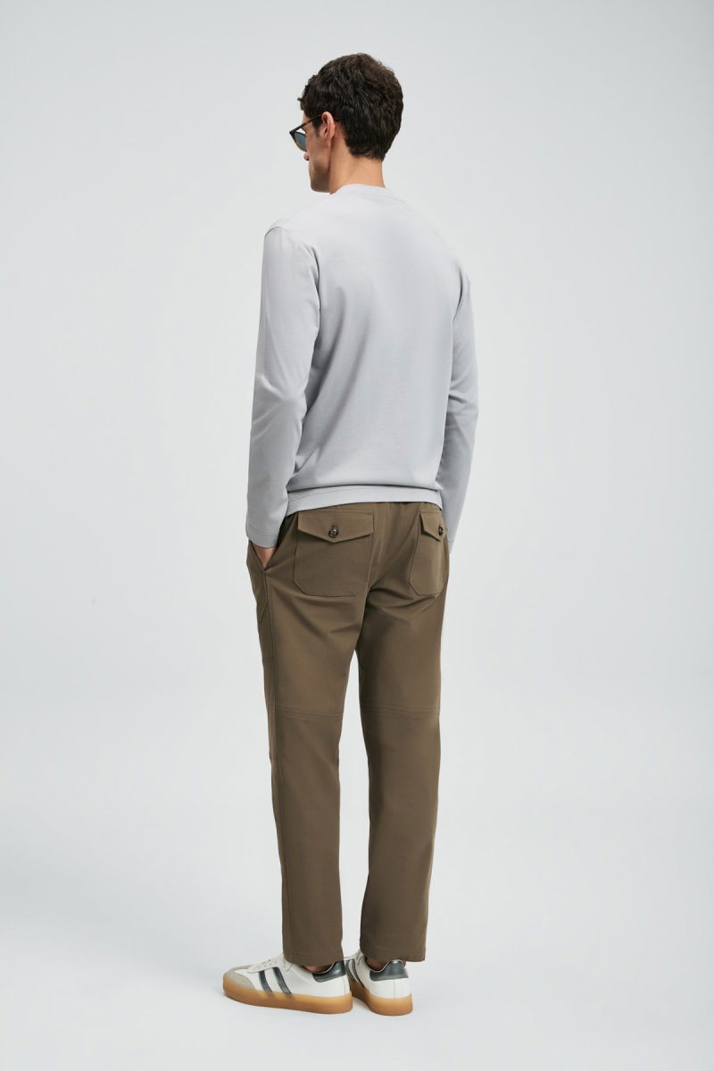 Lufian Erkek Vıctor Bisiklet Yaka Uzun Kollu T-Shirt 112020056 Gri - 4