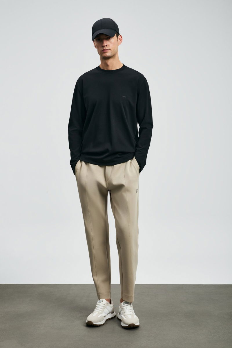 Lufian Erkek Vıctor Bisiklet Yaka Uzun Kollu T-Shirt 112020056 Siyah - 2