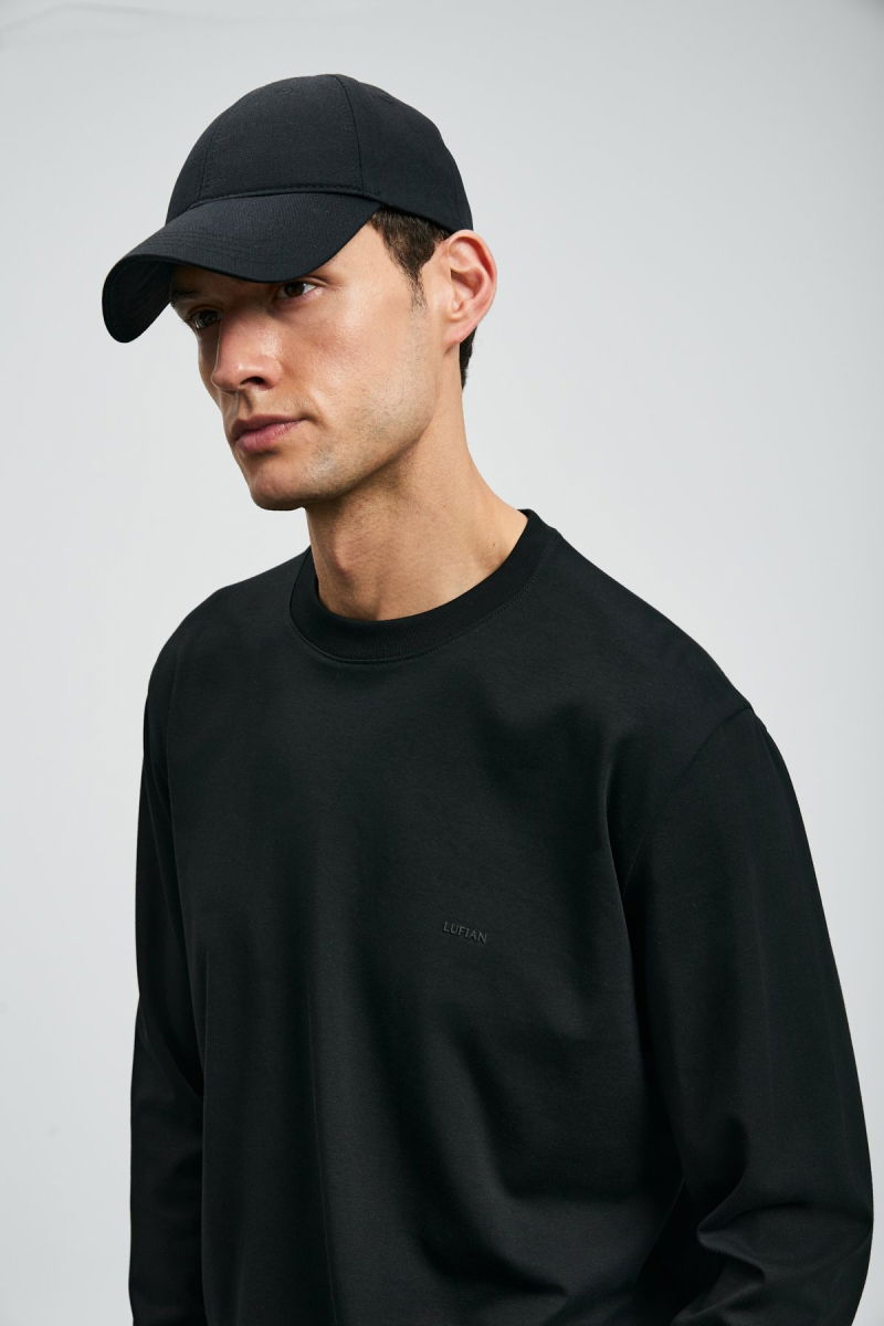 Lufian Erkek Vıctor Bisiklet Yaka Uzun Kollu T-Shirt 112020056 Siyah - 3