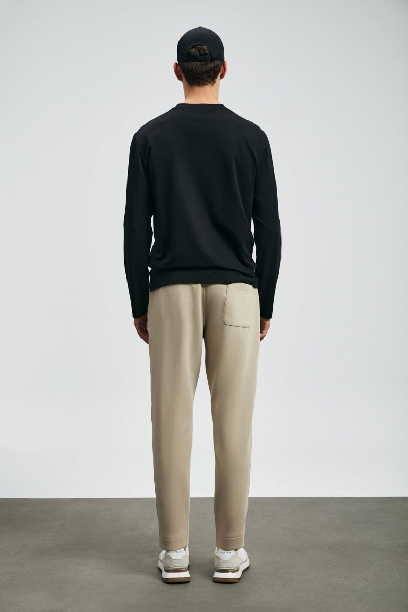 Lufian Erkek Vıctor Bisiklet Yaka Uzun Kollu T-Shirt 112020056 Siyah - 4