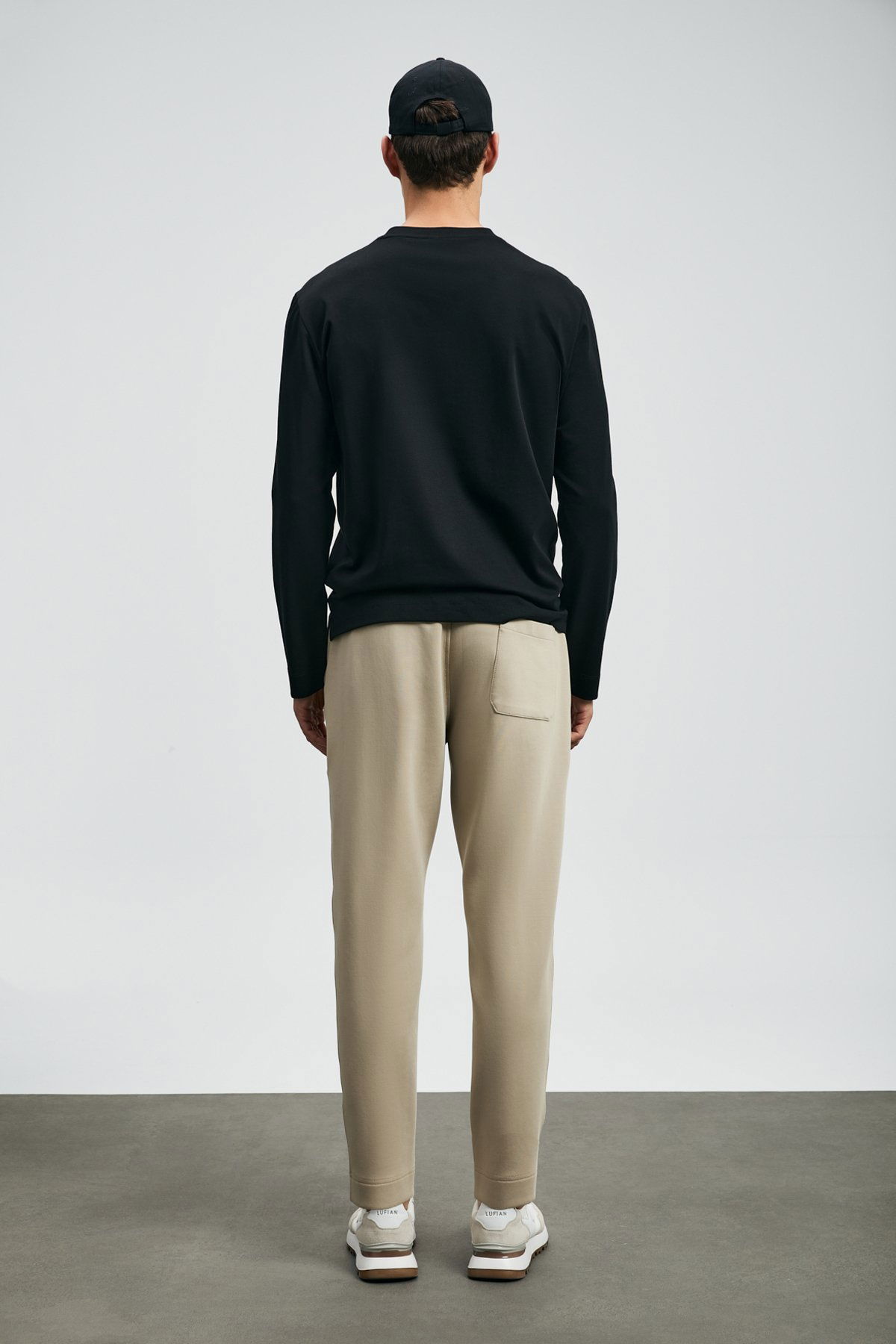 Lufian Erkek Vıctor Bisiklet Yaka Uzun Kollu T-Shirt 112020056 Siyah - 4