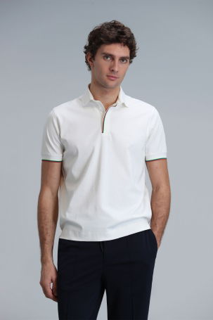 Lufian Erkek Warm Smart Polo T-Shirt 111040182 Kırık Beyaz 