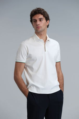 Lufian Erkek Warm Smart Polo T-Shirt 111040182 Kırık Beyaz - 3