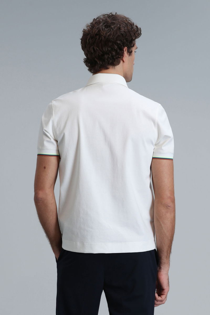 Lufian Erkek Warm Smart Polo T-Shirt 111040182 Kırık Beyaz - 4