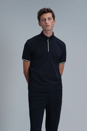 Lufian Erkek Warm Smart Polo T-Shirt 111040182 Lacivert - 1