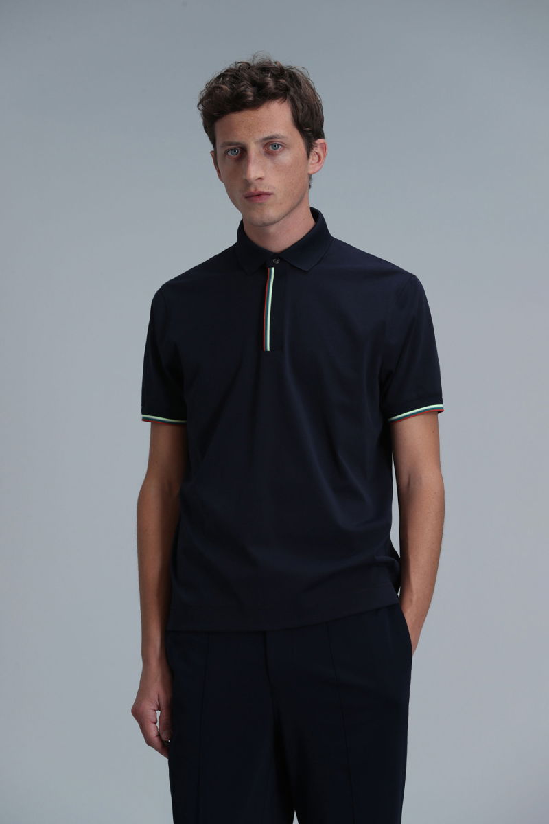 Lufian Erkek Warm Smart Polo T-Shirt 111040182 Lacivert - 3