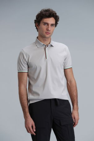 Lufian Erkek Warm Smart Polo T-Shirt 111040182 Taş - 3