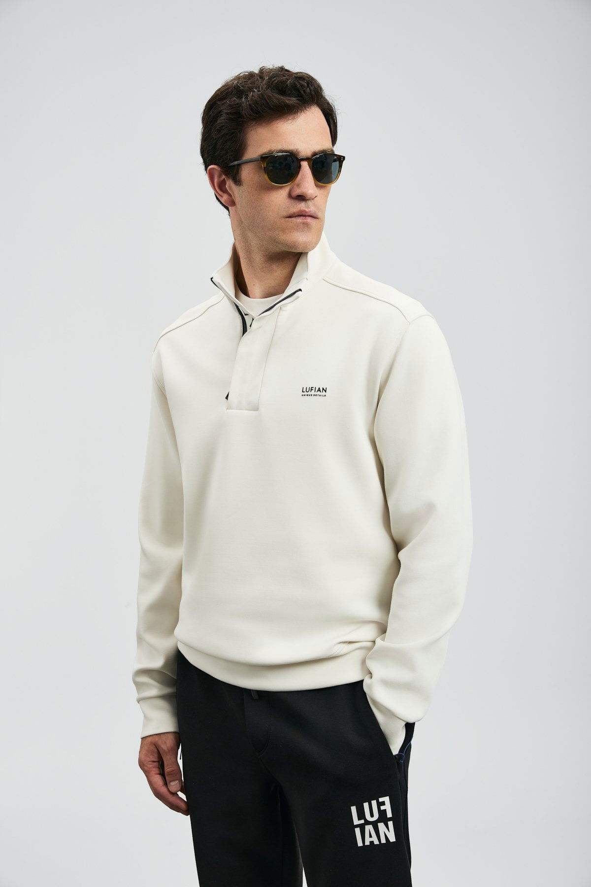 Lufian Erkek Wonder Sweatshirt 112030185 Ekru - 1