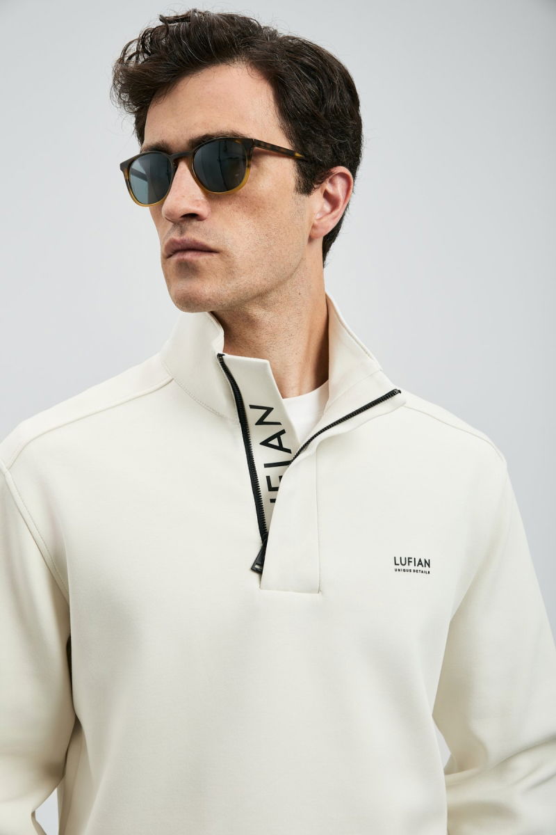 Lufian Erkek Wonder Sweatshirt 112030185 Ekru - 3