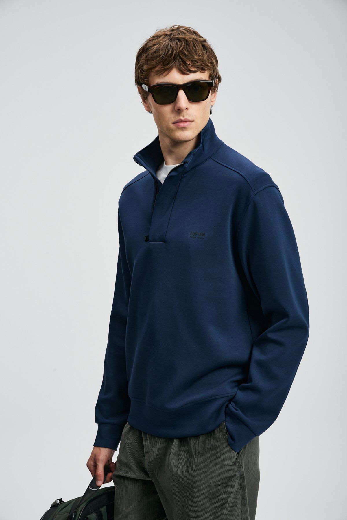 Lufian Erkek Wonder Sweatshirt 112030185 Lacivert - 1