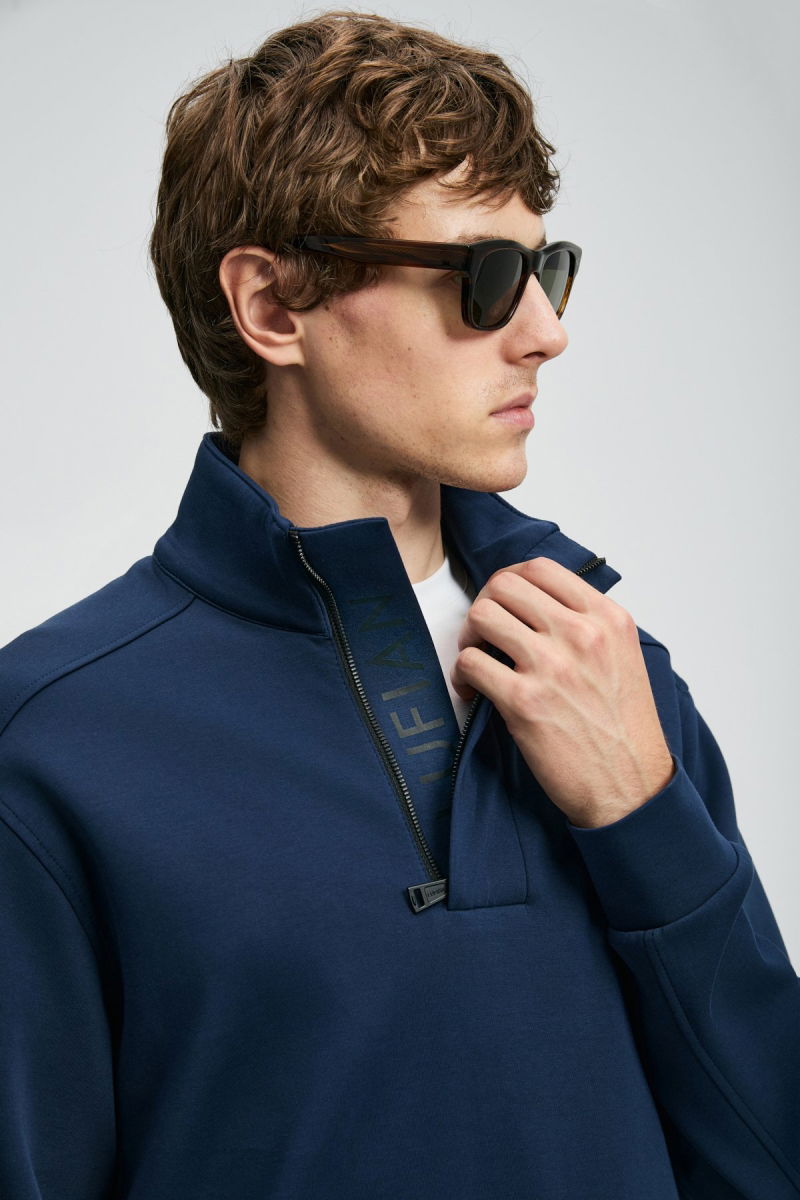 Lufian Erkek Wonder Sweatshirt 112030185 Lacivert - 3