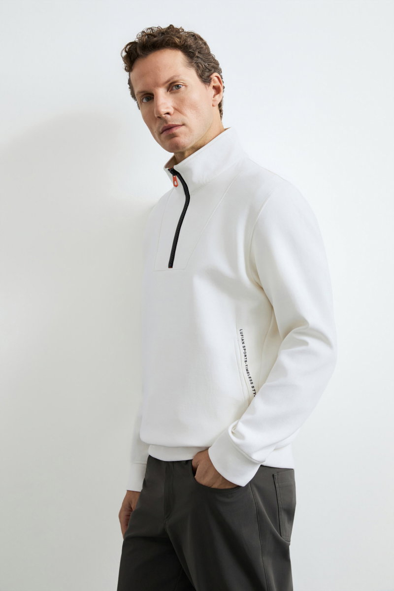 Lufian Erkek Wyatt Sweatshirt Kırık Beyaz - Lufian
