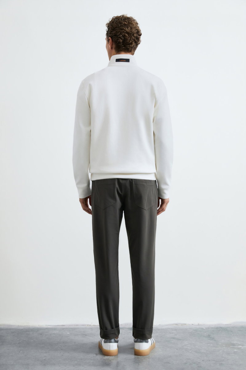Lufian Erkek Wyatt Sweatshirt Kırık Beyaz - 5