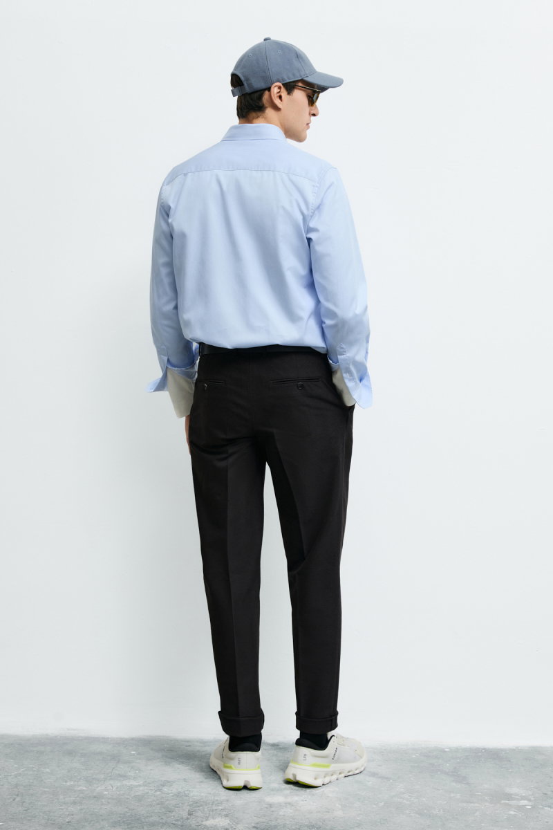 Lufian Erkek Zen Basic Regular Fit Gömlek Açık Mavi - 5