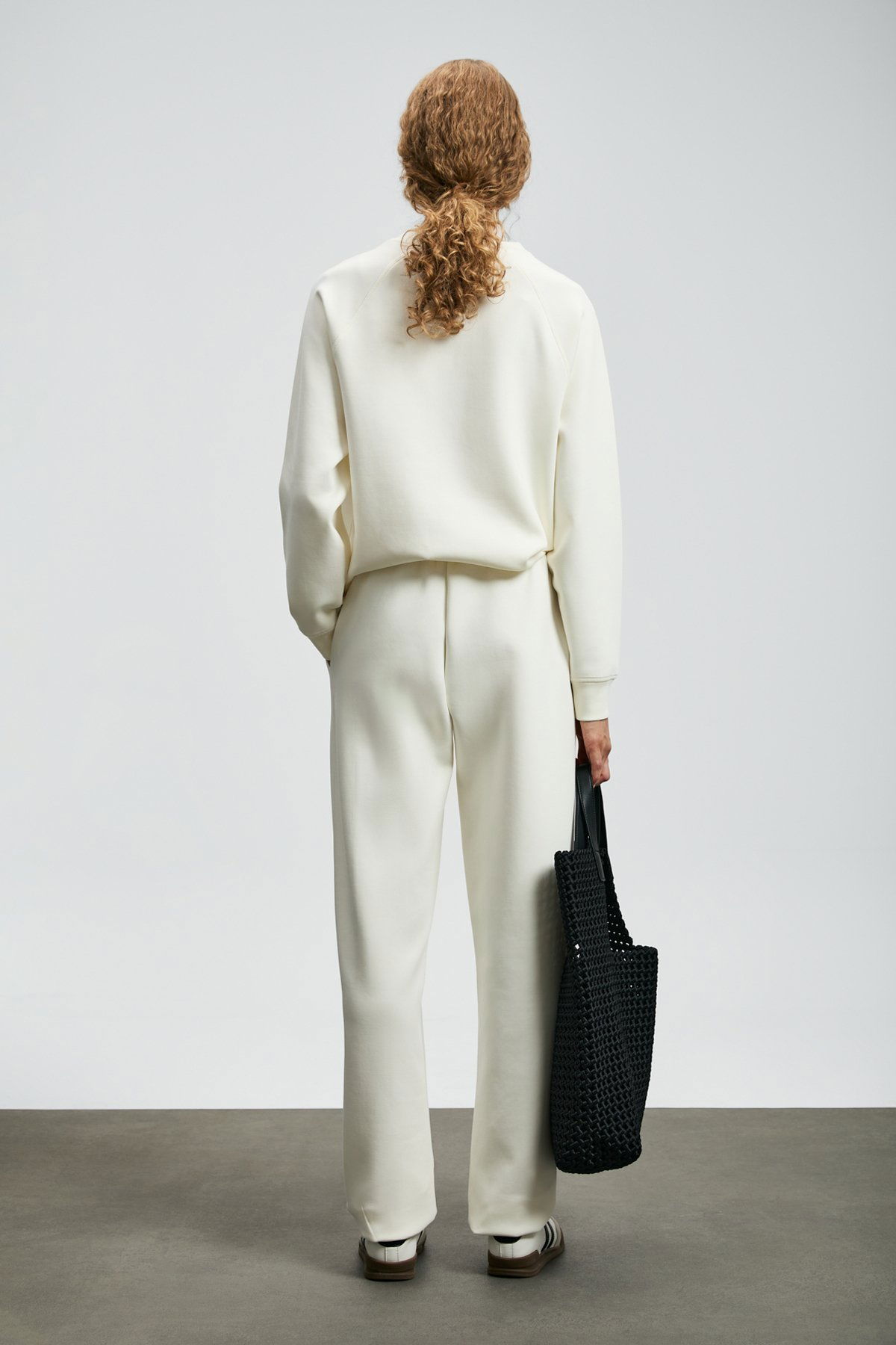 Lufian Kadın Alıce Örme Sweatshırt 122030016 Kırık Beyaz - 4