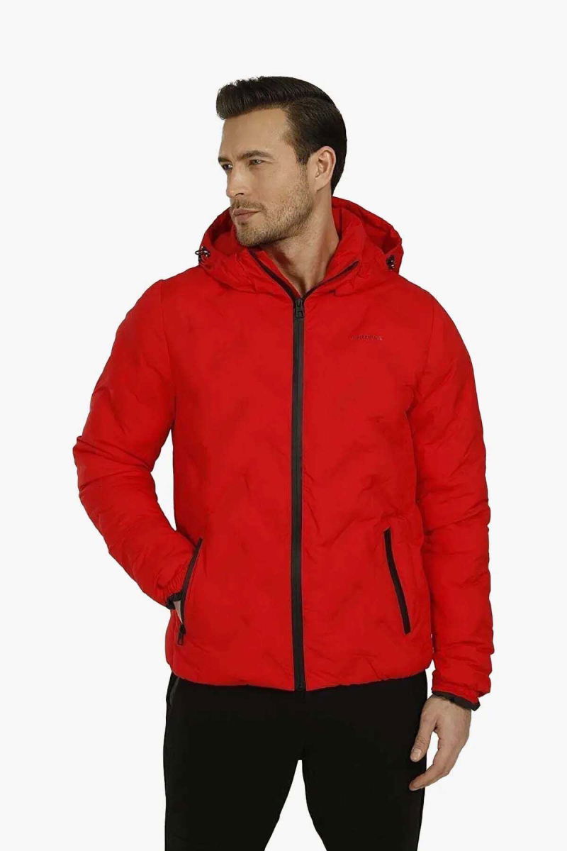 Lumberjack Erkek Kapüşonlu Mont HENRY COAT Kırmızı - 1